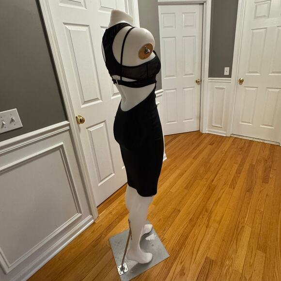 Bec & Bridge Kathy Sexy Mesh Cut Out Black Midi Body Dress Size 4 Semi Sheer - Picture 9 of 16